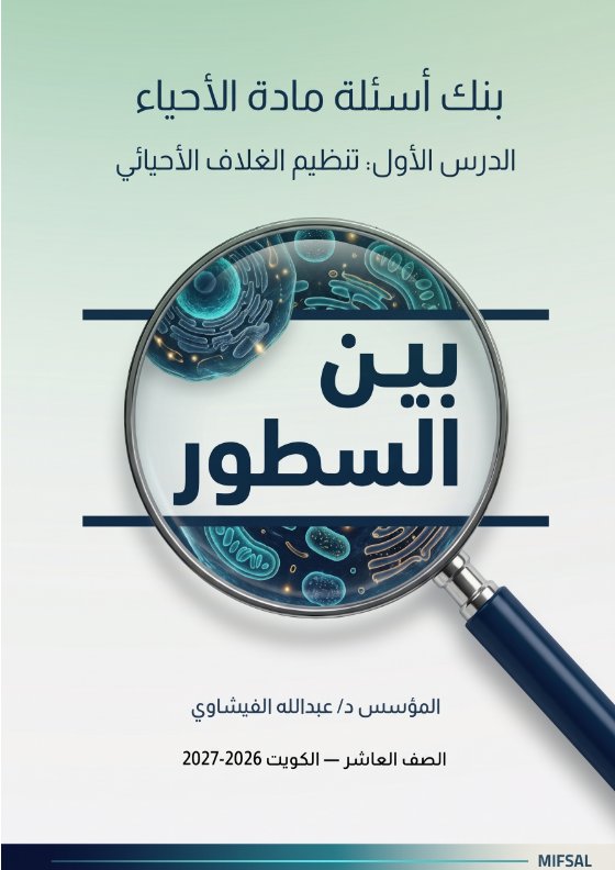 بنك أسئلة درس تنظيم الغلاف الأحيائي أحياء الصف العاشر الفصل الأول أ عبدالله الفيشاوي