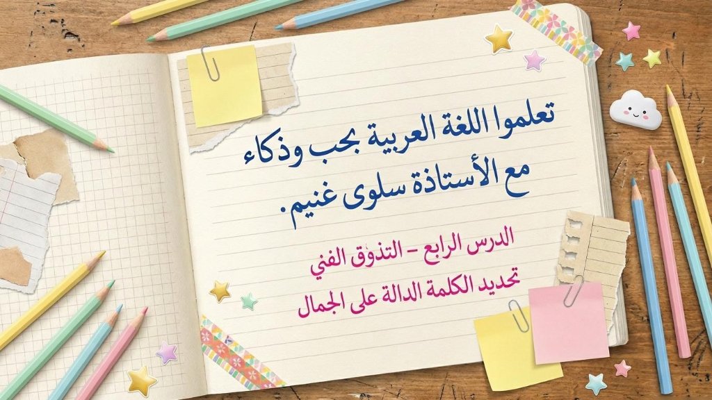 تحديد الكلمة الدالة على الجمال (آيات من سورة الأنبياء) لغة عربية الصف السادس الفصل الأول أ سلوى غنيم