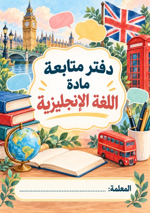 غلاف دفتر متابعة اللغة الإنجليزية 9