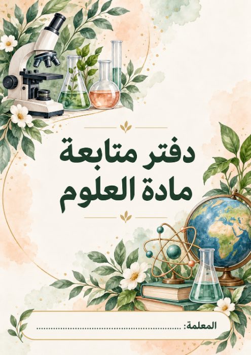 غلاف دفتر متابعة العلوم 1