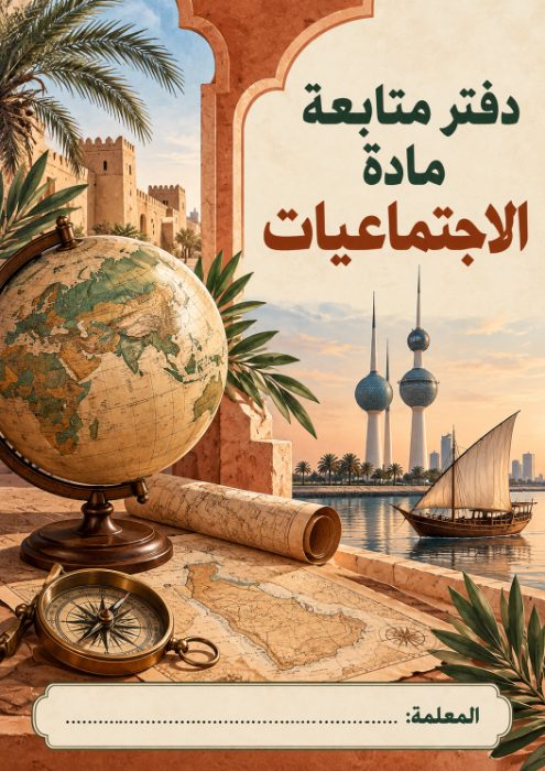 غلاف دفتر متابعة الاجتماعيات 6