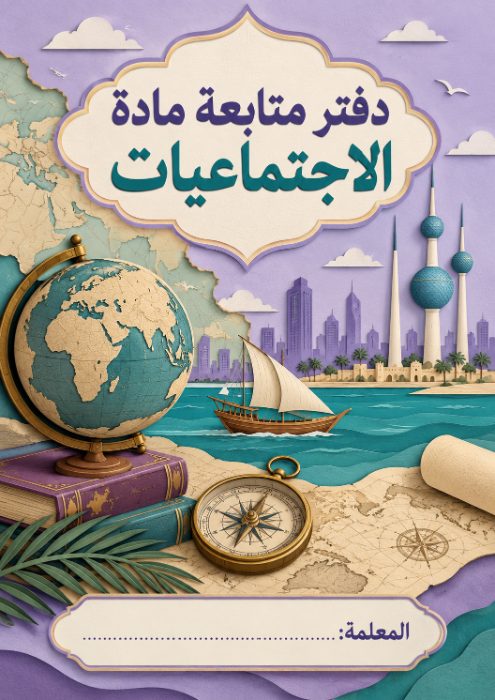 غلاف دفتر متابعة الاجتماعيات 8