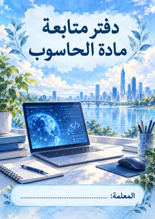 غلاف دفتر متابعة الحاسوب 2