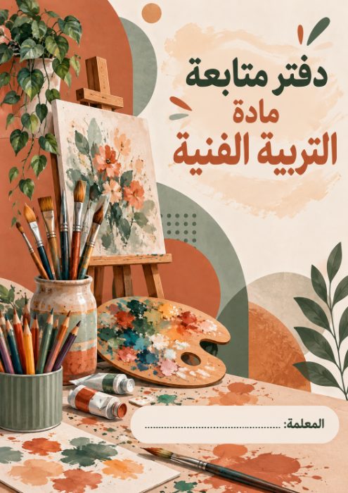غلاف دفتر متابعة التربية الفنية 7