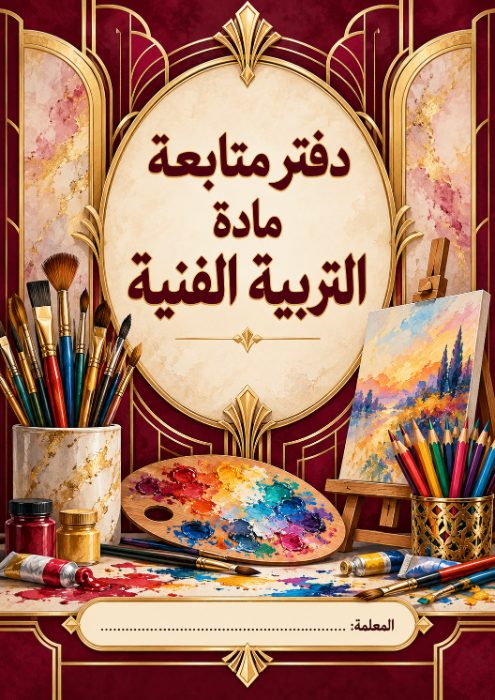 غلاف دفتر متابعة التربية الفنية 5